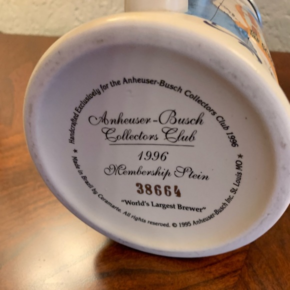 Anheiser Busch 1996 Commemorative Stein - Picture 7 of 7